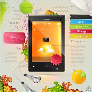 Mobile Phone Infographics 25xEPS