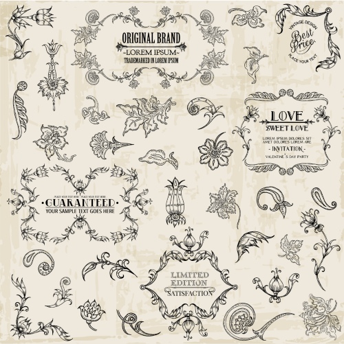 Calligraphic Design Elements for Page Decorations 25xEPS