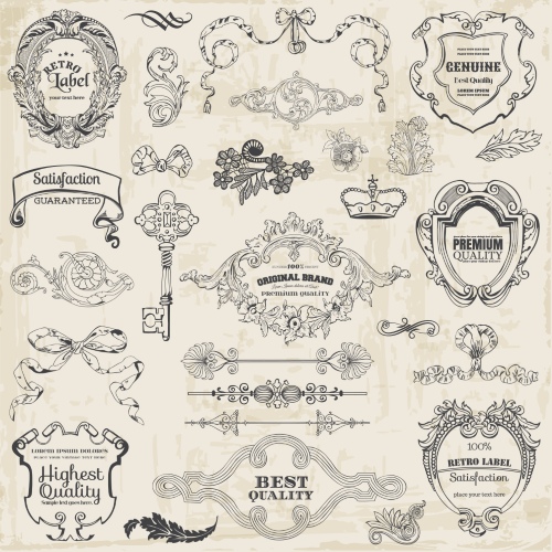 Calligraphic Design Elements for Page Decorations 25xEPS