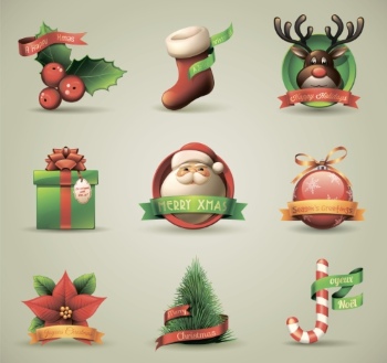 Christmas New Year Templates & Design Elements #2, 50xEPS