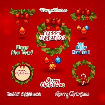 Christmas New Year Templates & Design Elements #2, 50xEPS