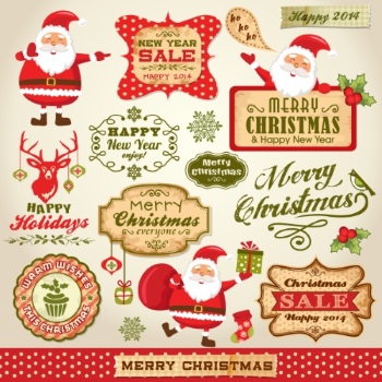 Christmas New Year Templates & Design Elements #2, 50xEPS