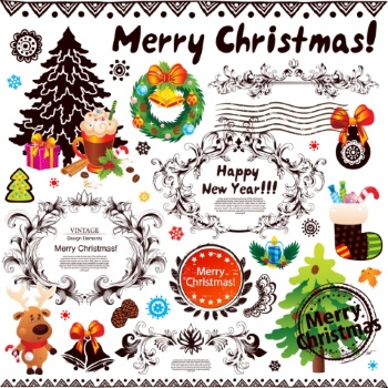 Christmas New Year Templates & Design Elements #2, 50xEPS