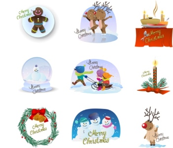 Christmas New Year Templates & Design Elements #2, 50xEPS