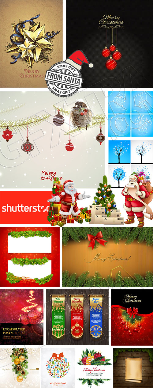 Christmas New Year Templates & Design Elements #8, 50xEPS