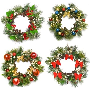 Christmas Ornamental Elements on White Backgrounds 72xJPG
