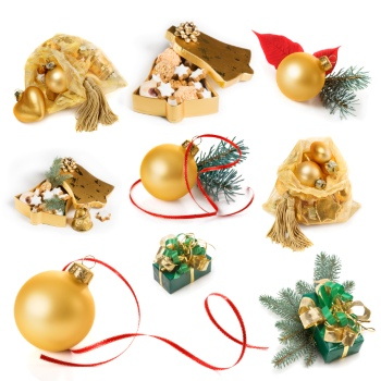 Christmas Ornamental Elements on White Backgrounds 72xJPG