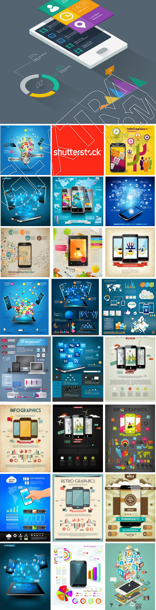 Mobile Phone Infographics 25xEPS