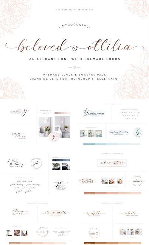 Beloved Ottilia Font + Free Logos 3071673 Beloved Ottilia Font + Free Logos 3071673