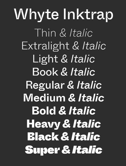 Whyte Inktrap - 20 Styles Font Family Whyte Inktrap - 20 Styles Font Family