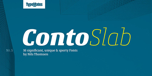 Conto Slab - 16 Styles + 2 Variables Font Family NEW!