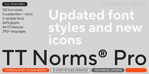TT Norms Pro - 102 Styles + 2 Variable Fonts Family v4.100 2026
