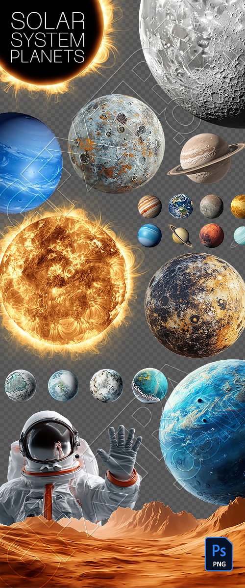Solar System Planets 25xPNG