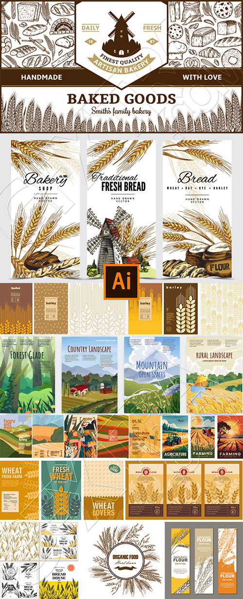 Wheat & Bread Templates 28xAI