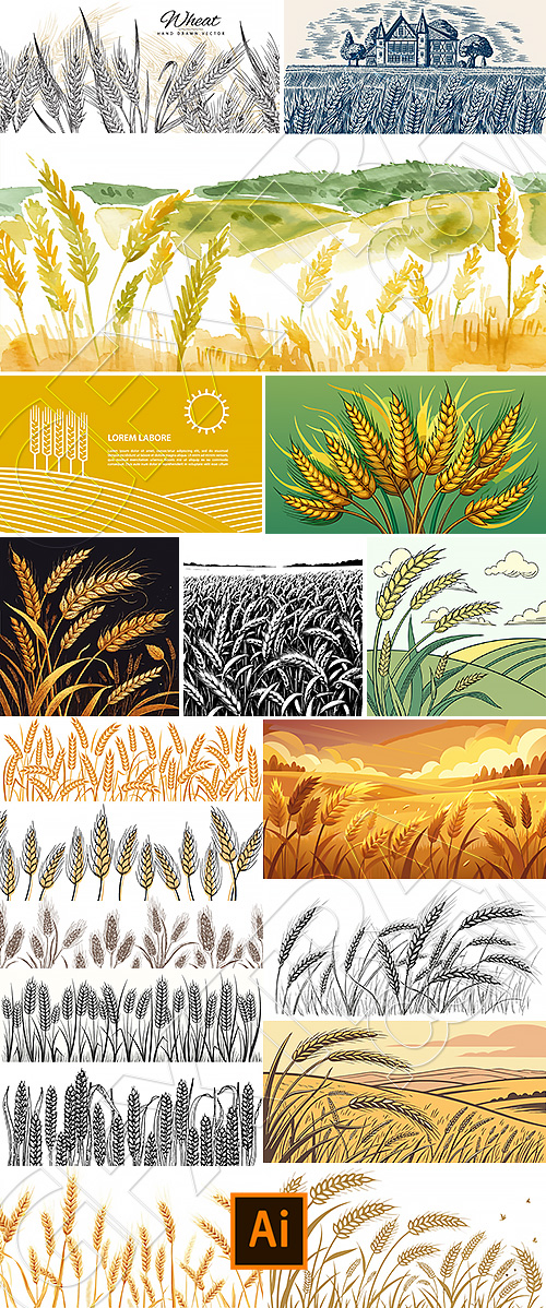Wheat Abstracts 22xAI, 7xSVG