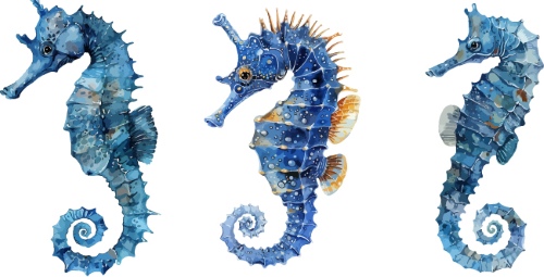 Nautical Watercolor Fishes 35xAI