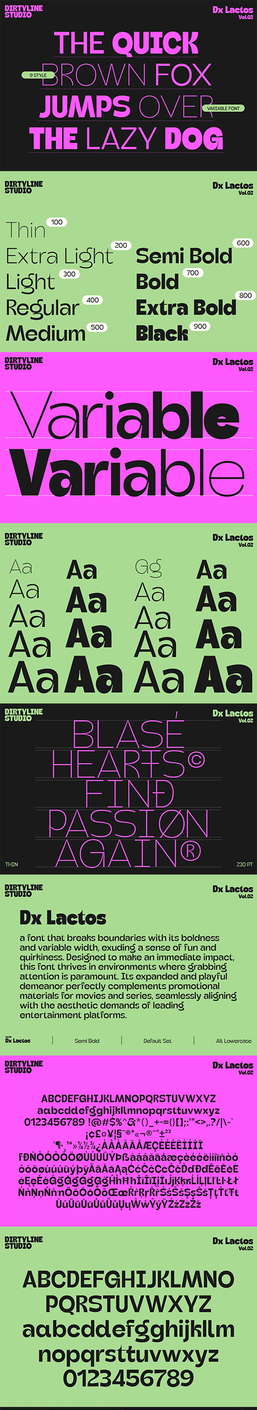 Dx Lactos Vol.02 - 9 Styles + Variable Font Family