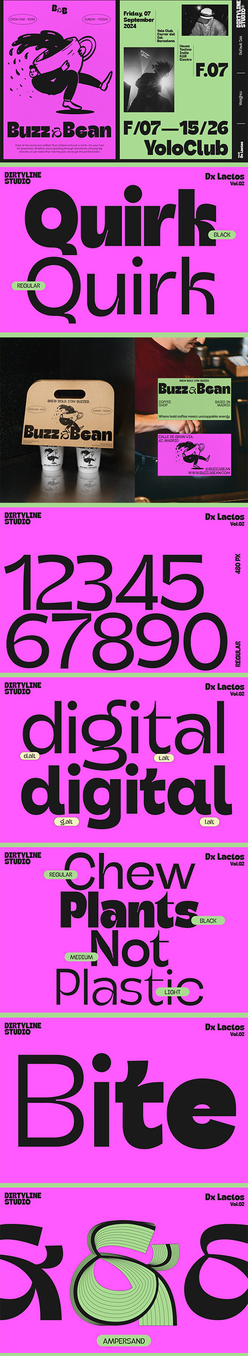 Dx Lactos Vol.02 - 9 Styles + Variable Font Family