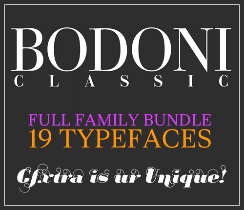 Bodoni Classic Full Family Bundle 19 Typefaces