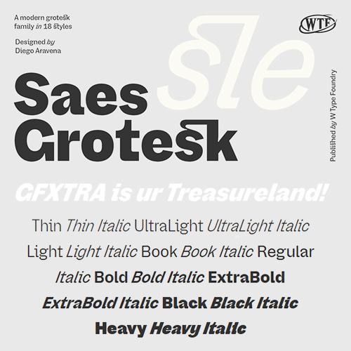 Saes Grotesk - 18 Styles Font Family
