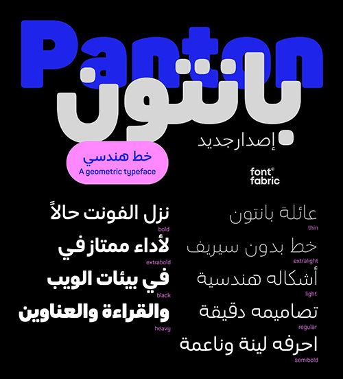 Panton Arabic - 9 Styles + Variable Font Family