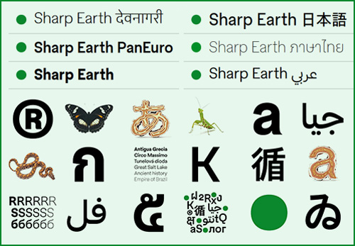 Sharp Earth - Superfamily 7 Typesets, 78 Static + 6 Variable Fonts