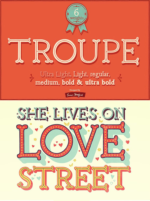 Slab Serif Font Troupe 10xOTF 339330