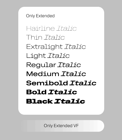 Only Extended - 18 Styles + Variable Font Family v4.000