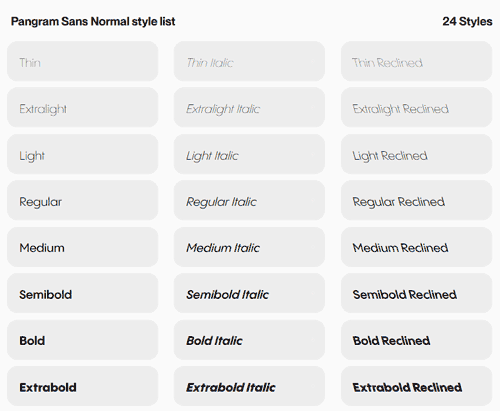Pangram Sans Super Family - 12 Variable Fonts, 288 Styles! Pangram Sans Super Family - 12 Variable Fonts, 288 Styles!