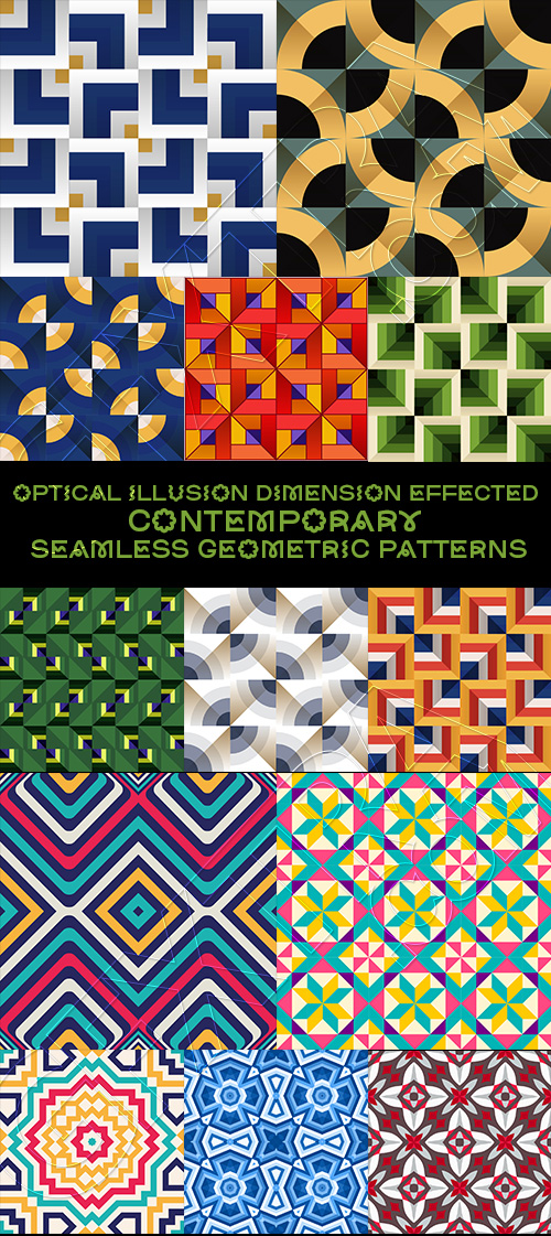 Optical Illusion Effected Seamless Geometric Patterns 31xAI