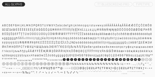 TT Bluescreens Pro - 90 Styles + 1 Variable Font Family v4.0 TT Bluescreens Pro - 90 Styles + 1 Variable Font Family v4.0