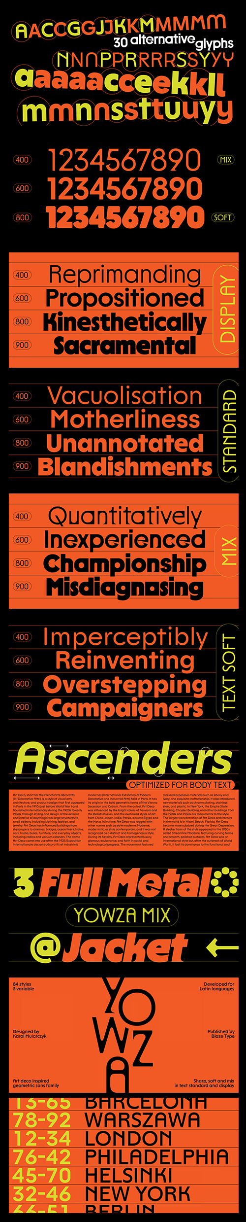 Yowza - 84 Styles Super Font Family NEW!