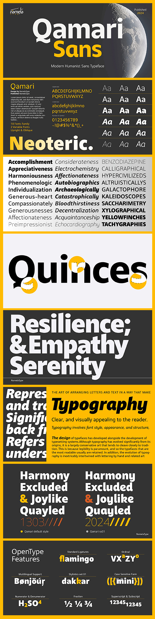 Qamari Sans - Latin & Arabic, 27 Static + 3 Variable Fonts NEW!