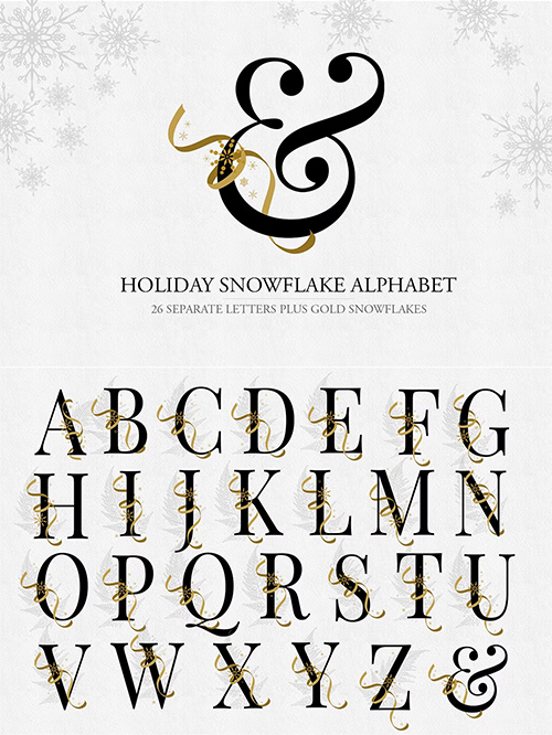 Holiday Snowflake Alphabet PNG, TTF Static & Variable 5555810