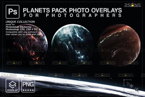Planets Pack Photo Overlays PNG, JPG 6961253