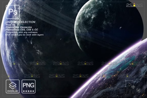 Planets Pack Photo Overlays PNG, JPG 6961253