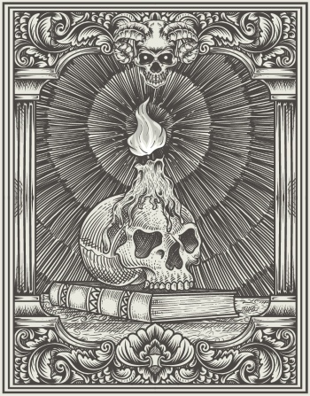 Gothic Vintage Skulls with Sacred Geometry Patterns 35xAI