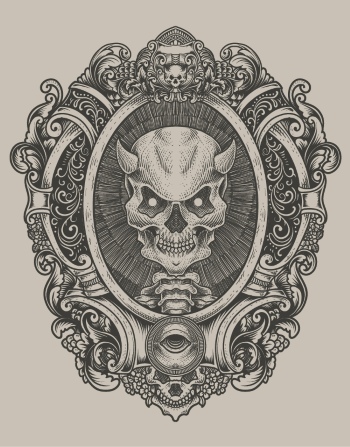 Gothic Vintage Skulls with Sacred Geometry Patterns 35xAI