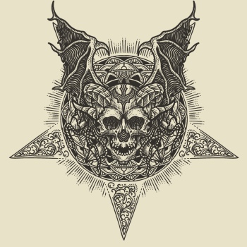 Gothic Vintage Skulls with Sacred Geometry Patterns 35xAI