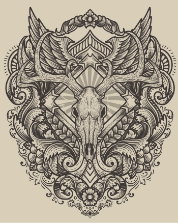 Gothic Vintage Skulls with Sacred Geometry Patterns 35xAI
