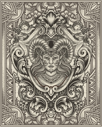 Gothic Vintage Skulls with Sacred Geometry Patterns 35xAI
