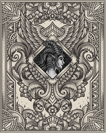 Gothic Vintage Skulls with Sacred Geometry Patterns 35xAI