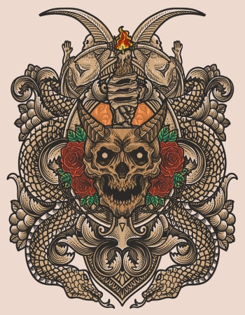 Gothic Vintage Skulls with Sacred Geometry Patterns 35xAI