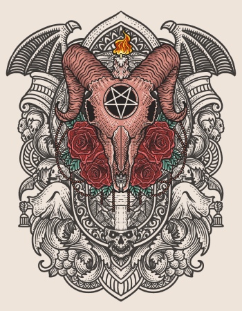 Gothic Vintage Skulls with Sacred Geometry Patterns 35xAI