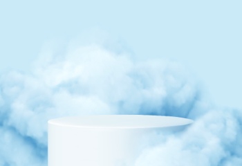 White 3D Podium Step Display Mockups 23xAI