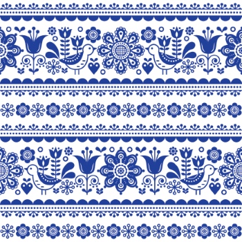 Scandinavian Navy Blue Repetitive Seamless Patterns 62xAI