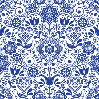 Scandinavian Navy Blue Repetitive Seamless Patterns 62xAI
