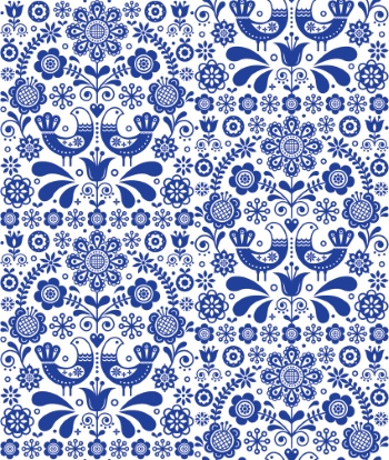 Scandinavian Navy Blue Repetitive Seamless Patterns 62xAI