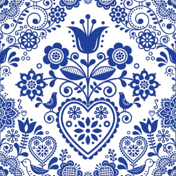 Scandinavian Navy Blue Repetitive Seamless Patterns 62xAI