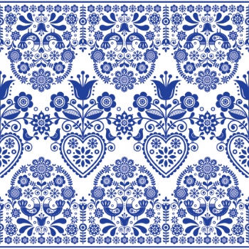Scandinavian Navy Blue Repetitive Seamless Patterns 62xAI